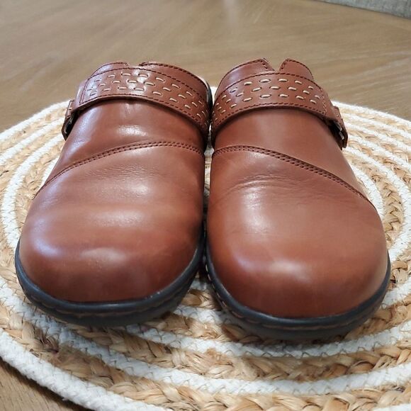 Clarks Leisa Sadie Dark Tan Leather Mule, Size 8 - Picture 5 of 12